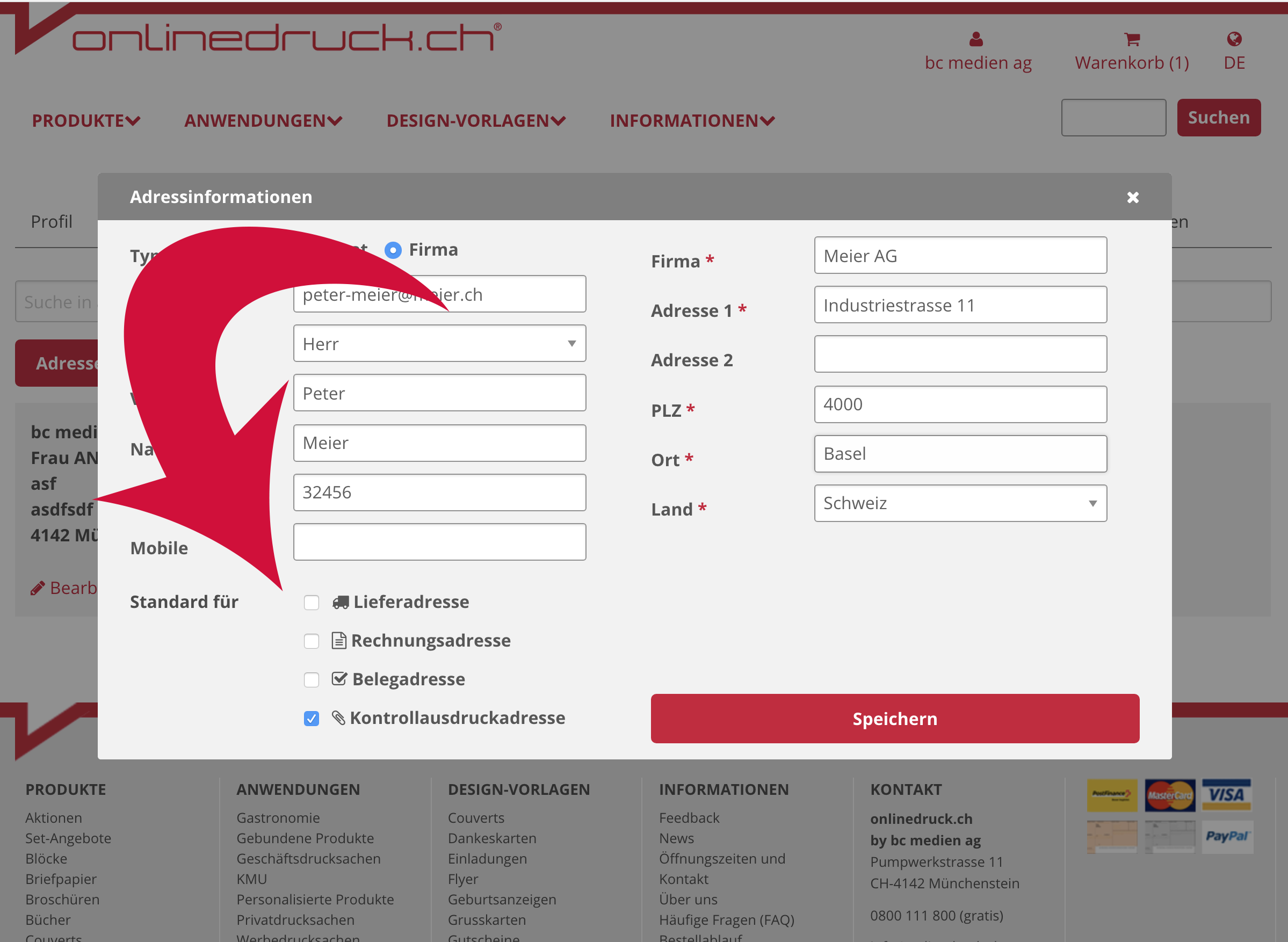 Adressbuch onlinedruck.ch Adressbuch onlinedruck.ch