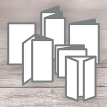 Flyer in unterschiedlichen Falzarten