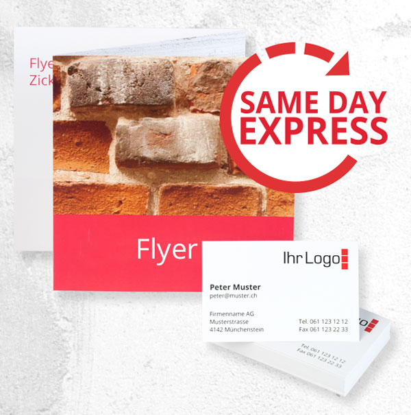 Same Day Express Lieferungen bei onlinedruck.ch