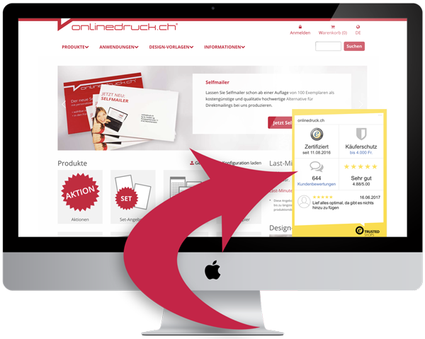onlinedruck.ch ist Trusted Shop zertifiziert