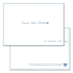 Save-the-Date, blau, 2 Seiten